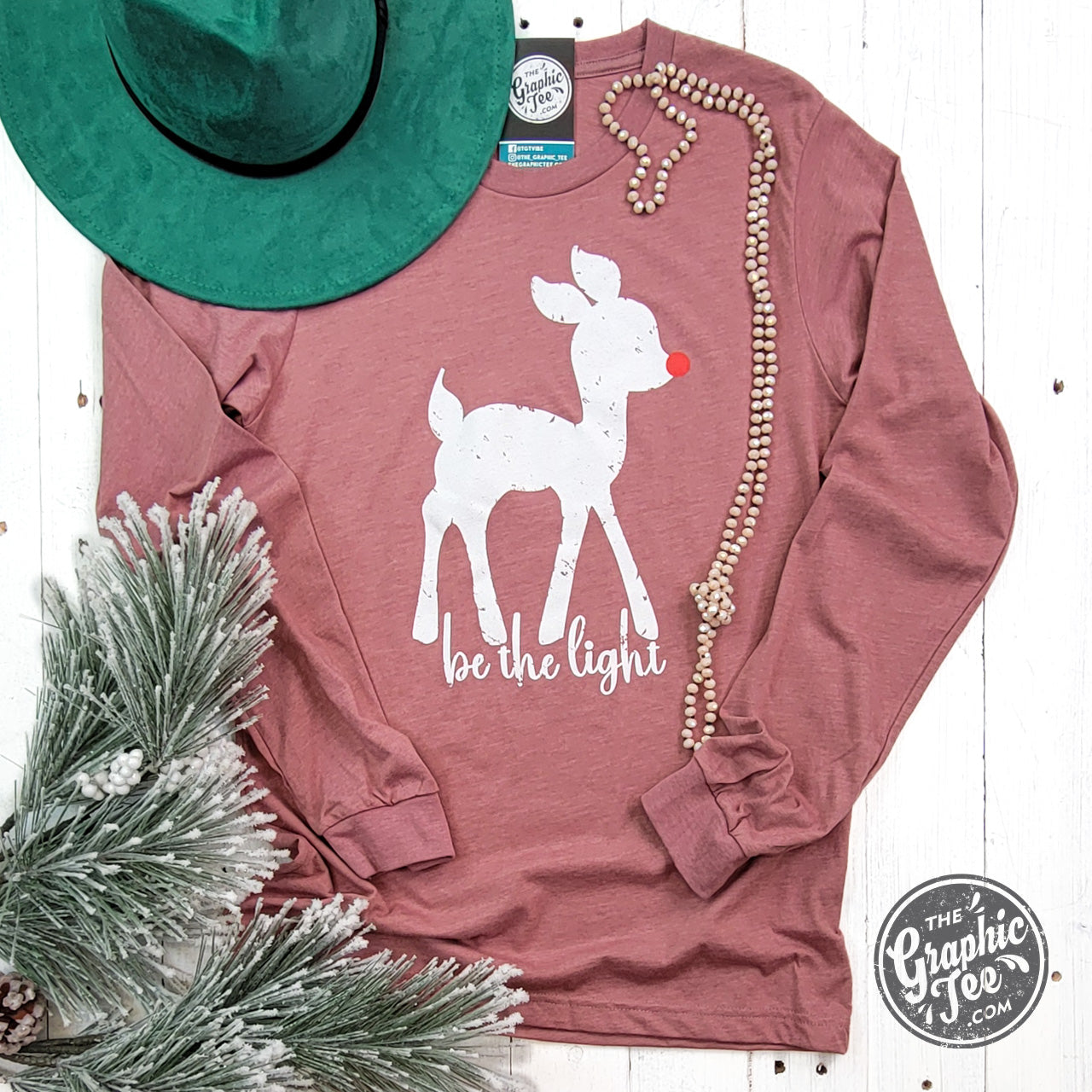 *WHOLESALE* Be The Light Heather Mauve Long Sleeve Tee