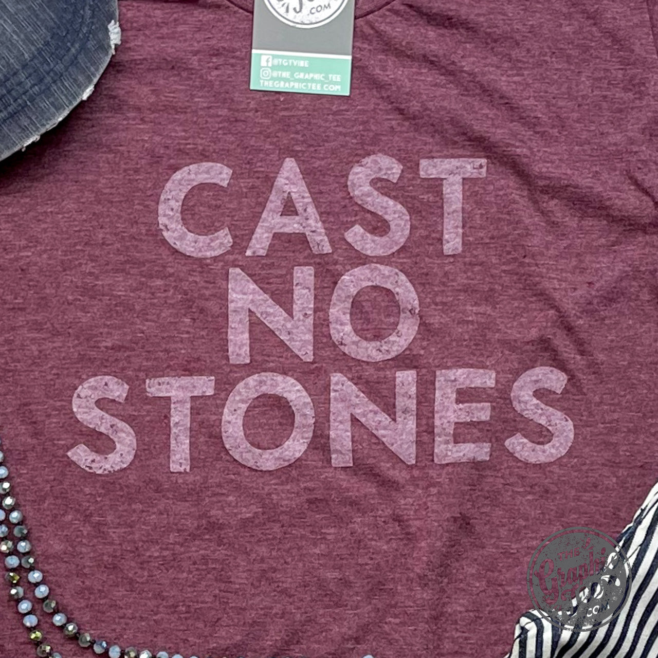 *WHOLESALE* Cast No Stones - Heather Burgundy Short Sleeve Tee
