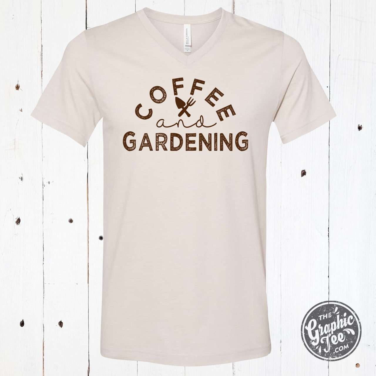 *WHOLESALE* Coffee and Gardening Short Sleeve V-Neck Tee