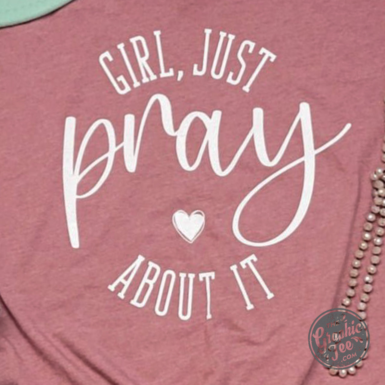 *WHOLESALE* Girl Just Pray About It Heather Mauve Unisex V Neck Tee