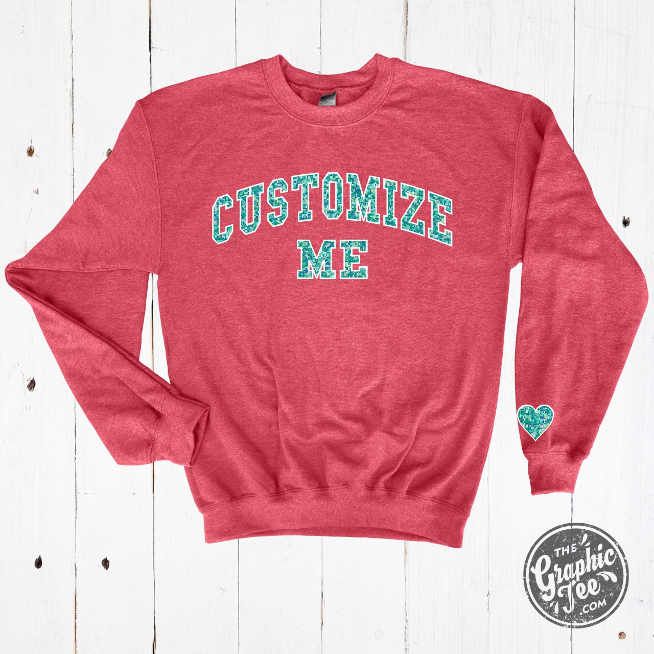 *Custom* Glitter Applique and Embroidered Crewneck Sweatshirt