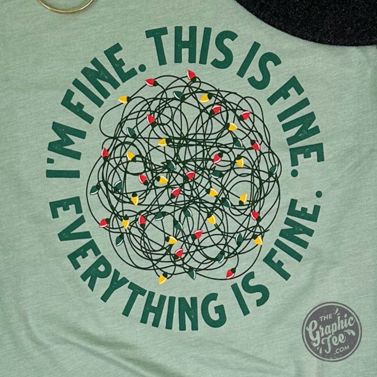 *WHOLESALE* I'm Fine. This is Fine. Everything is Fine. Heather Sage Unisex Short Sleeve Tee