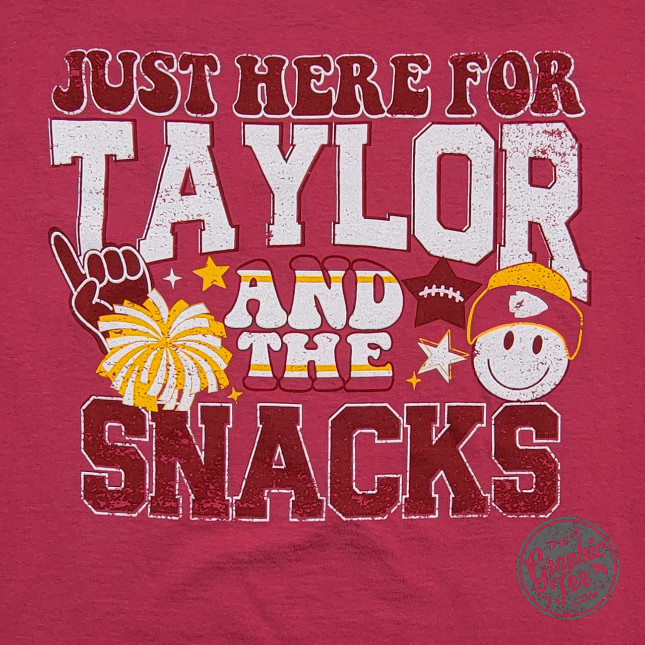 *WHOLESALE* Just Here For Taylor and the Snacks Crimson Fall Comfort Wash Short Sleeve Tee