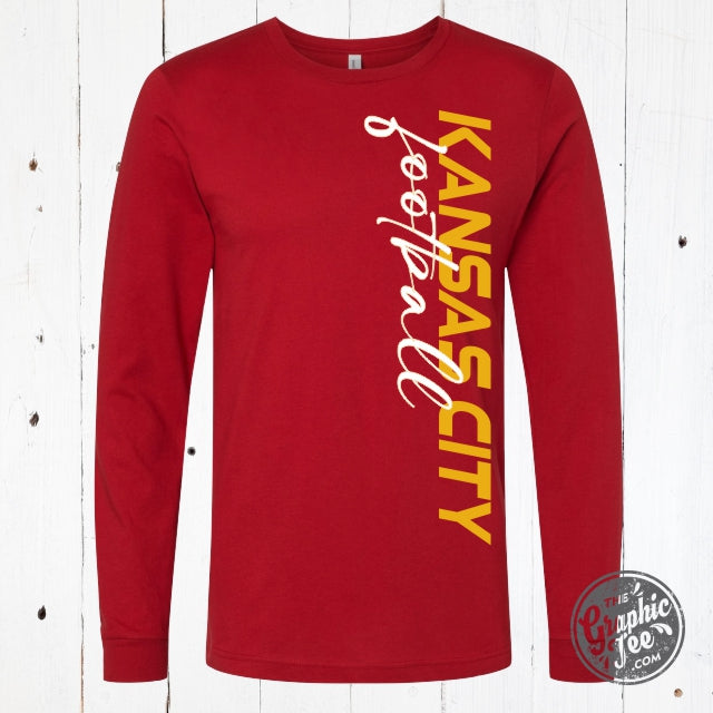 *WHOLESALE* Kansas City Football Side Print Long Sleeve Tee