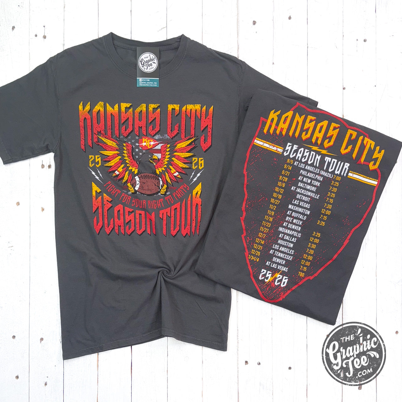 *WHOLESALE* Kansas City Season Tour Concert Comfort Wash Unisex Short Sleeve Tee