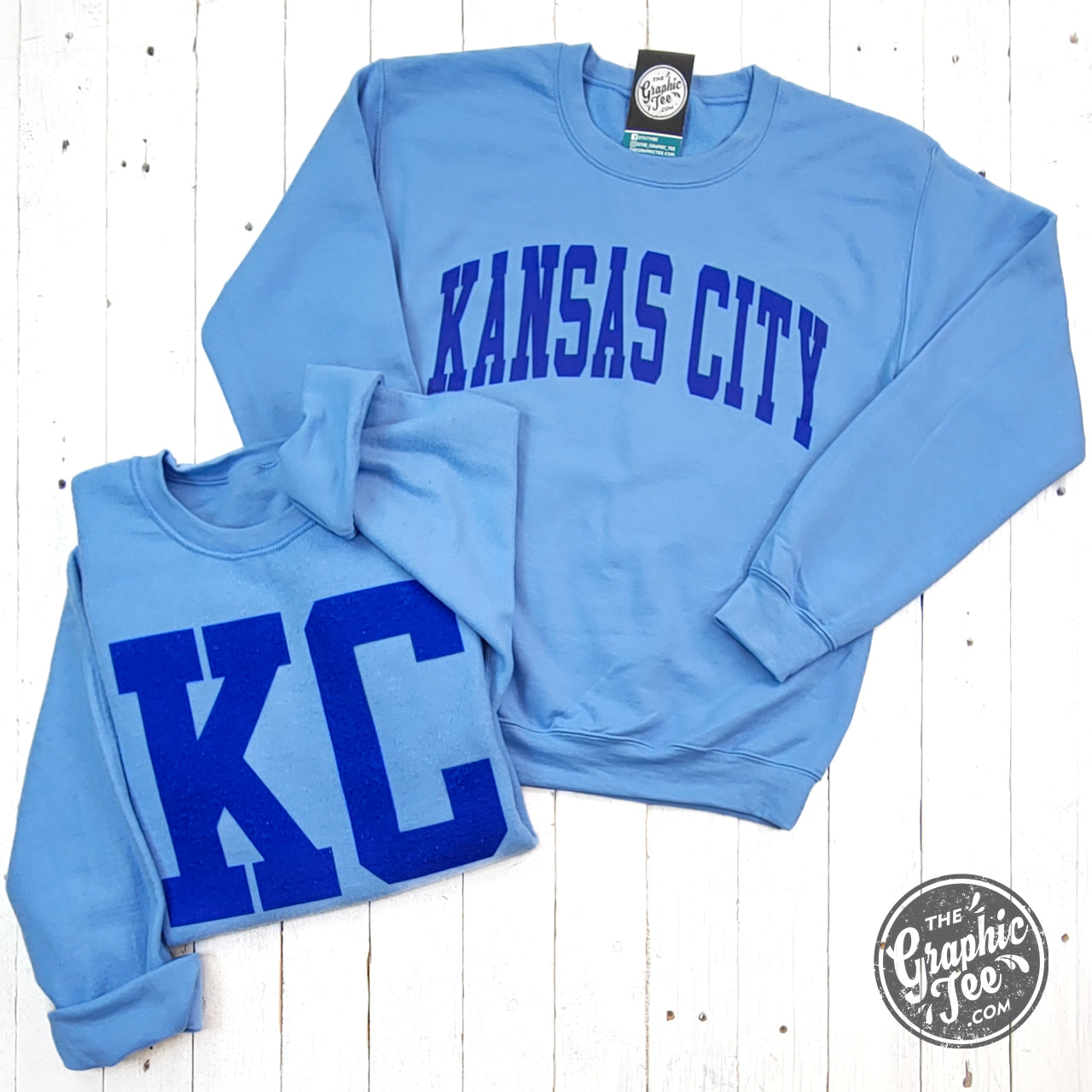 *WHOLESALE* Kansas City Reversible Carolina Blue Crewneck Sweatshirt