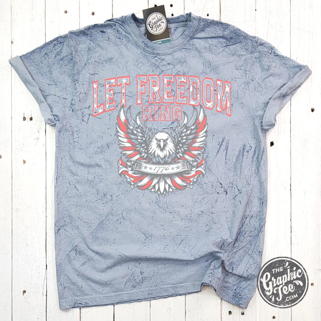 *WHOLESALE* Let Freedom Ring Rocker Short Sleeve Colorblast Tee