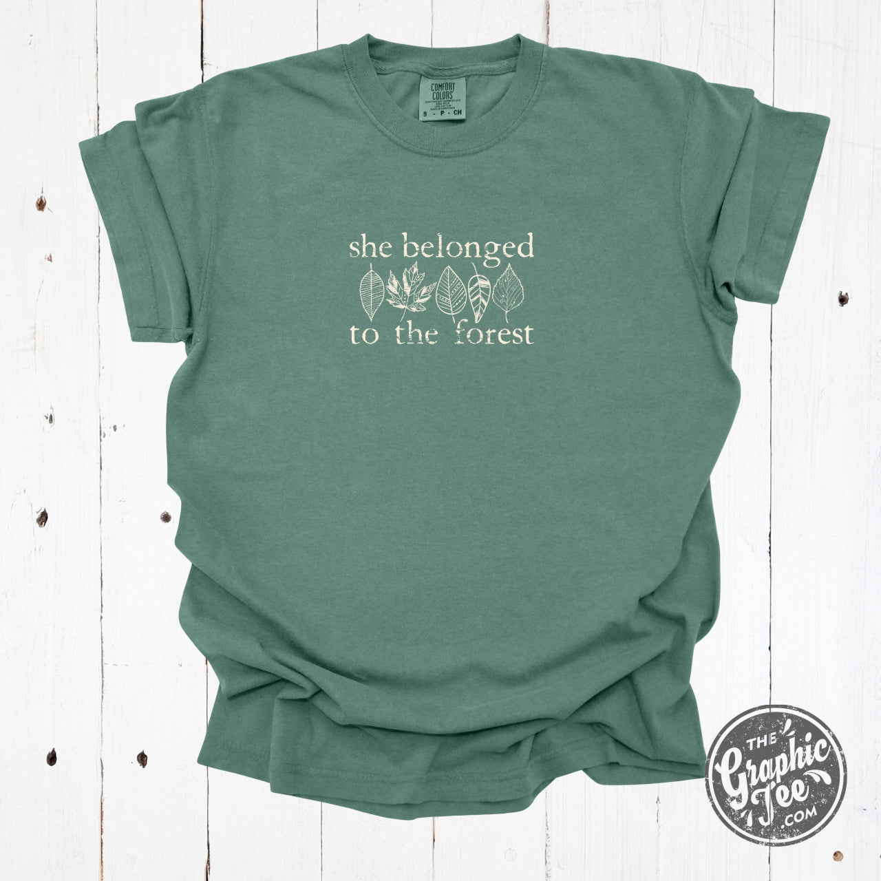 WHOLESALE She Belonged To The Forest Light Green Comfort Colors Short Sleeve Tee