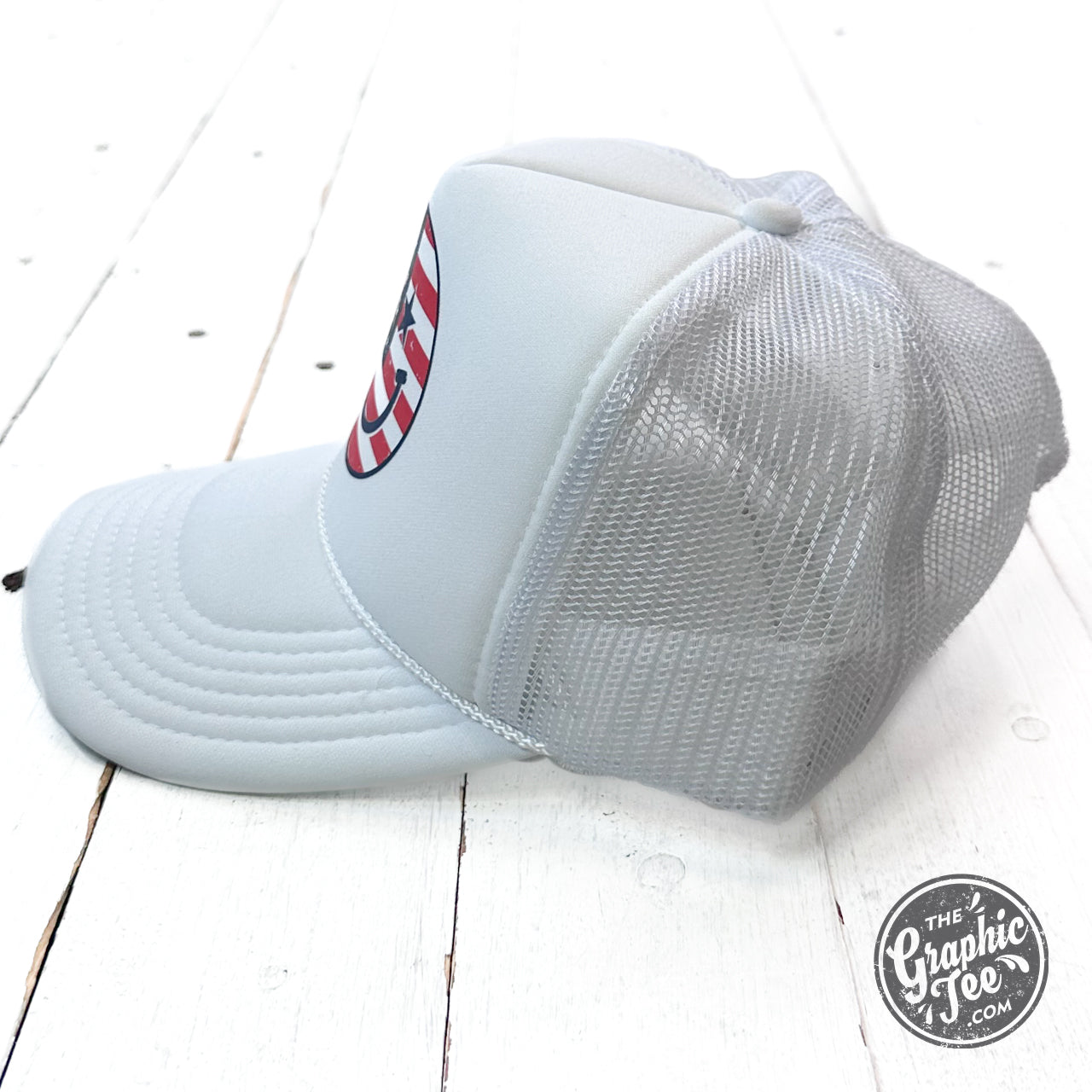 *WHOLESALE* USA Smiley Foam Trucker Cap