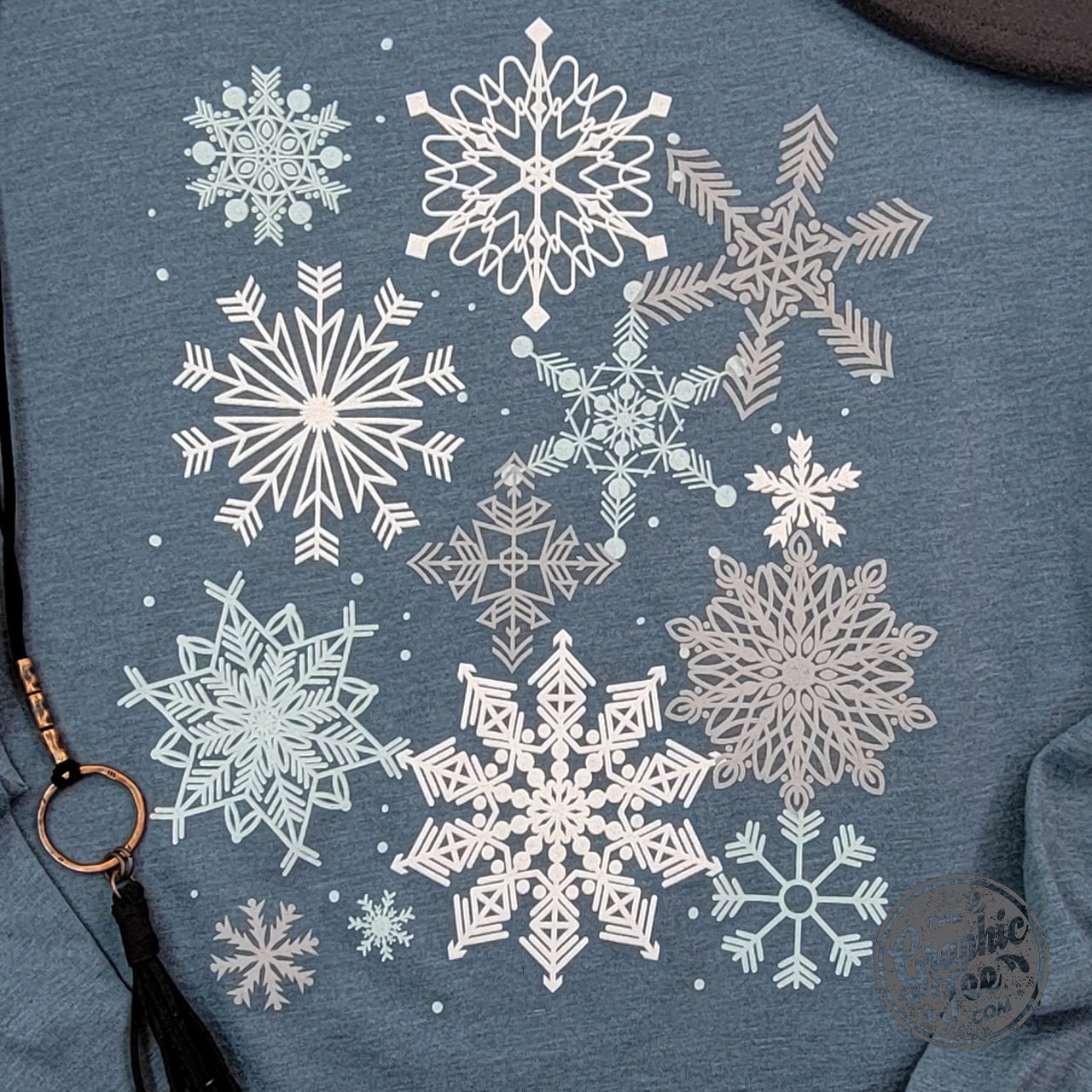 *WHOLESALE* Snowflakes Heather Slate Long Sleeve Crew Neck Tee