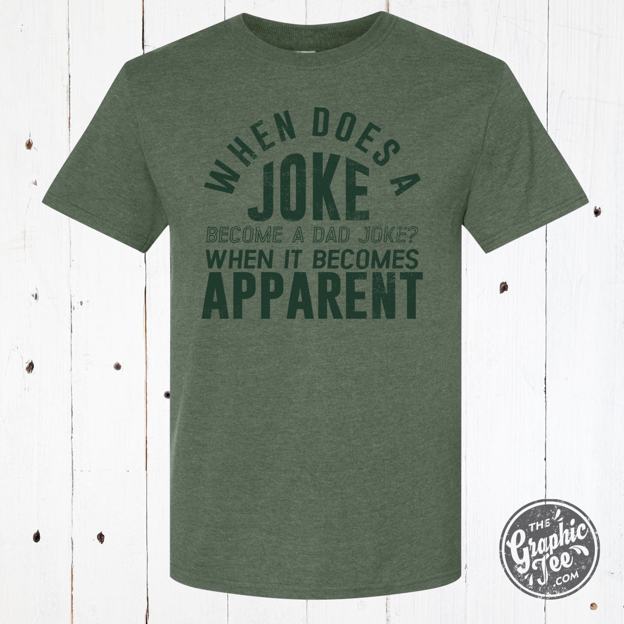 When Does A Joke Become A Dad Joke? Short Sleeve Tee - The Graphic Tee