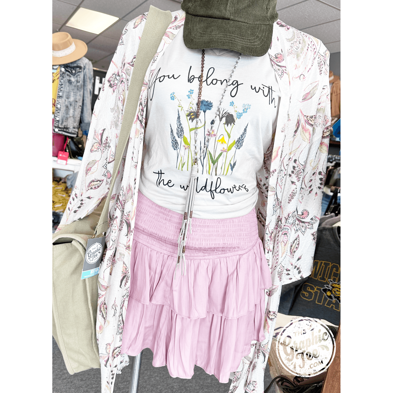 You Belong with the Wildflowers - V-Neck Tee - The Graphic Tee