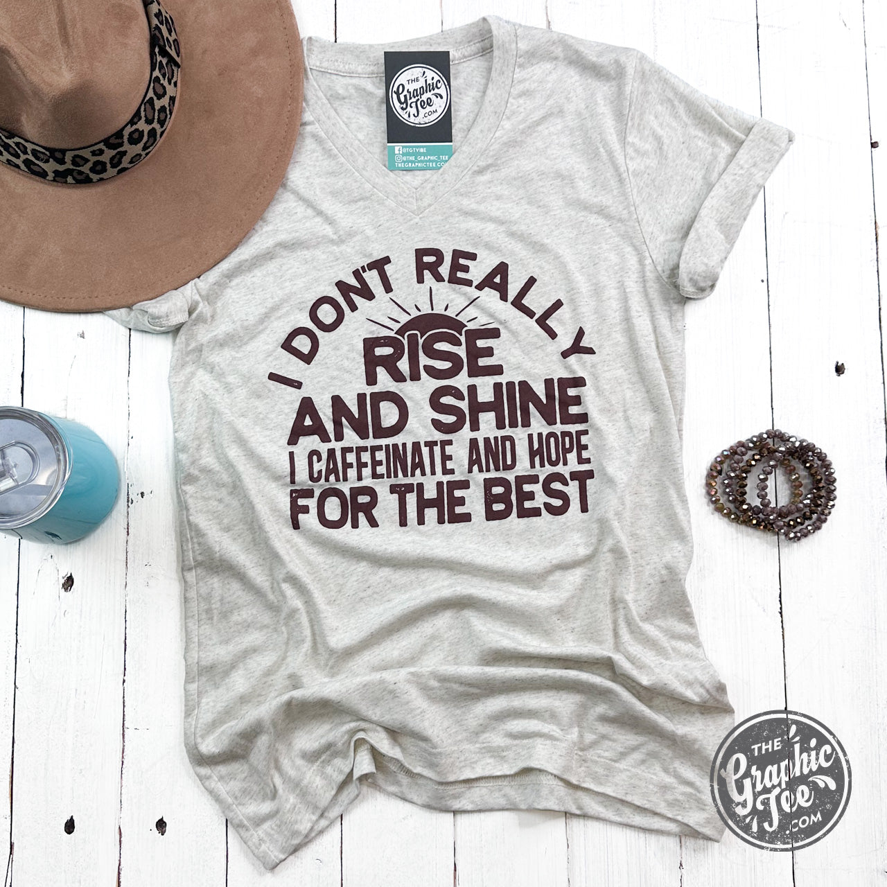 *WHOLESALE* I Don't Rise and Shine Short Sleeve V Neck Tee