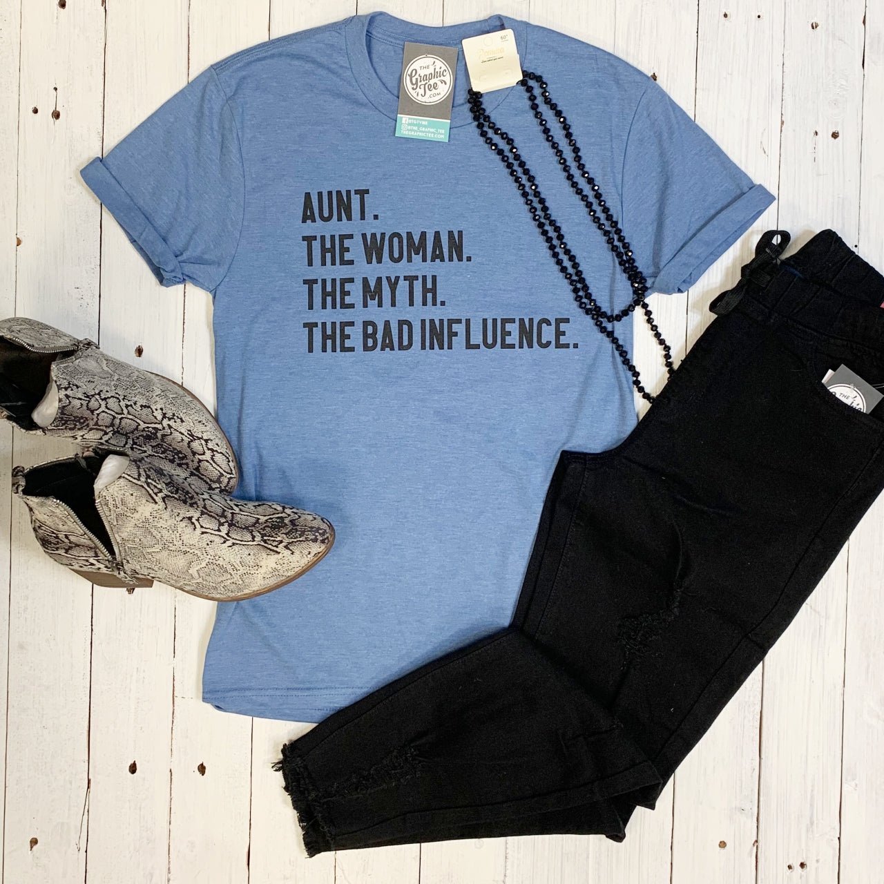 *WHOLESALE* Aunt. The Woman. The Myth. The Bad Influence. - The Graphic Tee