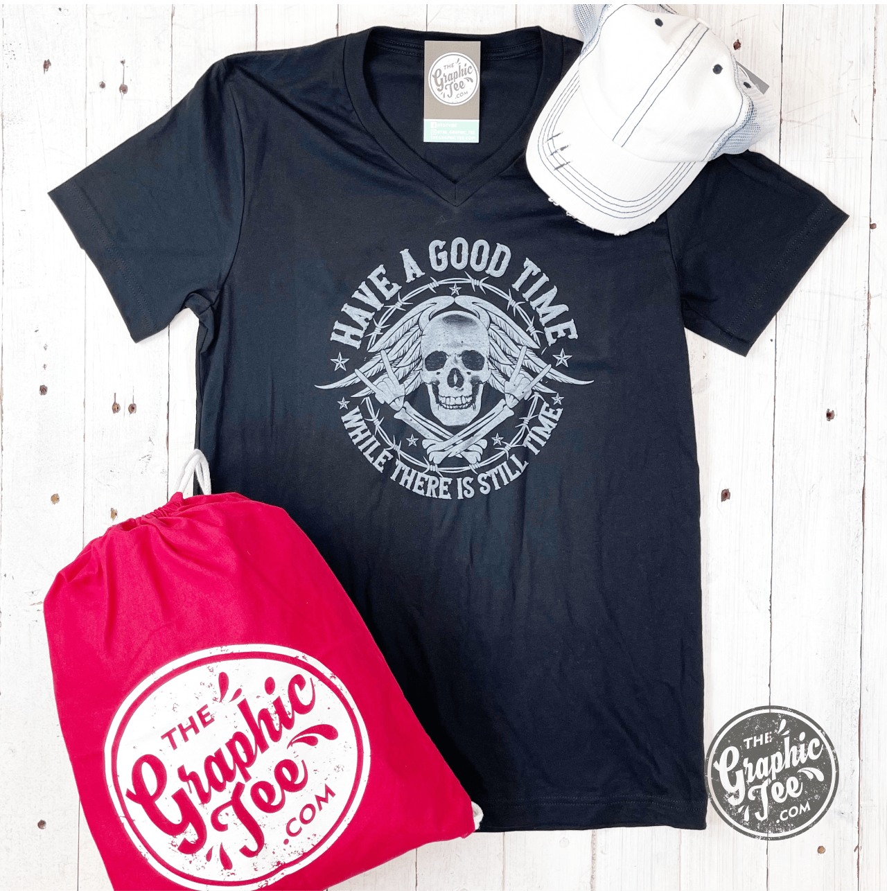 *WHOLESALE* Have a Good Time While There is Still Time V-Neck Tee - The Graphic Tee