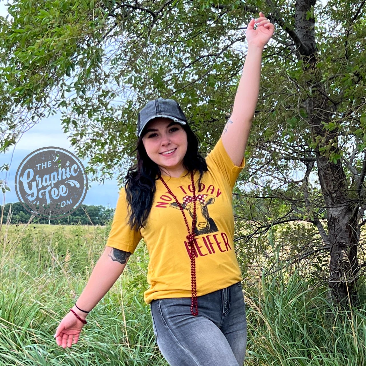 *WHOLESALE* Not Today Heifer V-Neck Short Sleeve Tee - The Graphic Tee