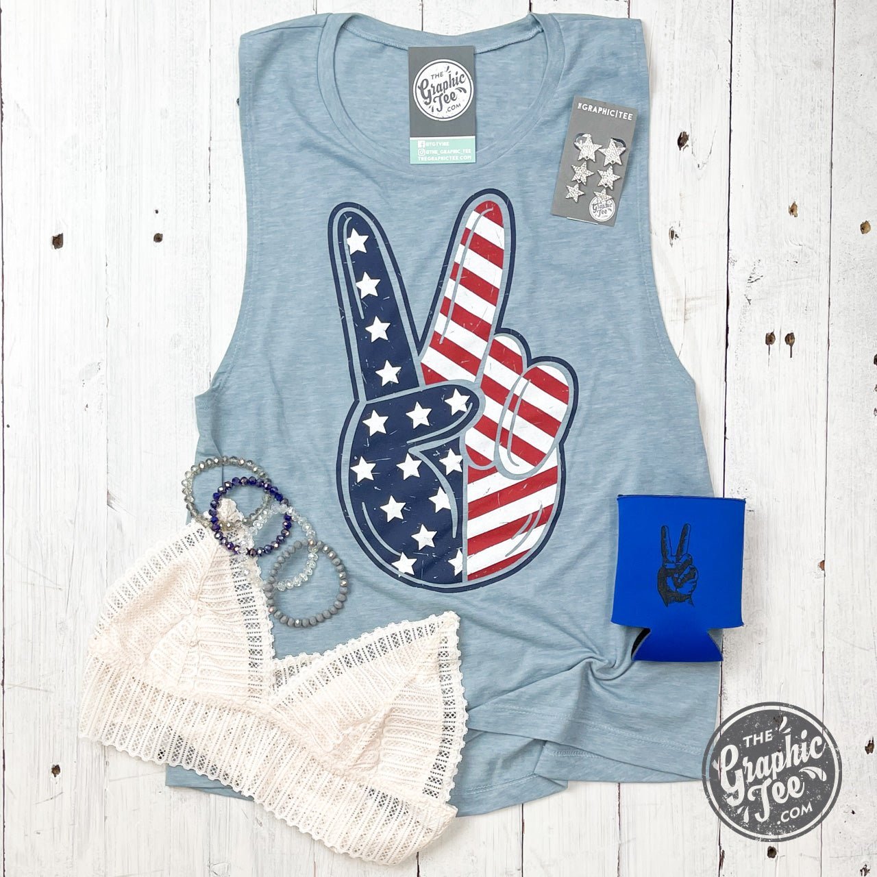 *WHOLESALE* Peace Sign Ladies Muscle Tank - The Graphic Tee