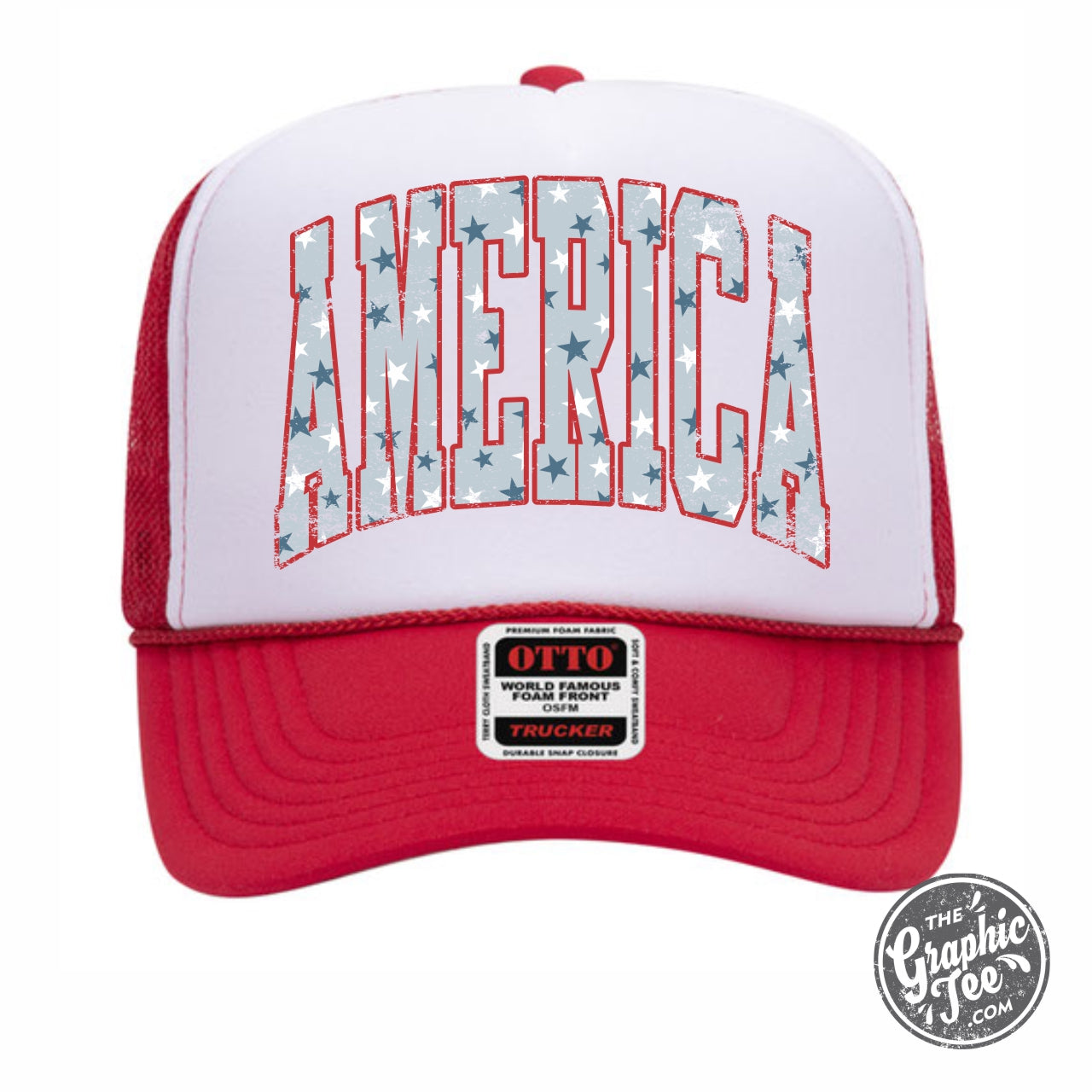 *WHOLESALE* AMERICA with Stars Foam Trucker Cap