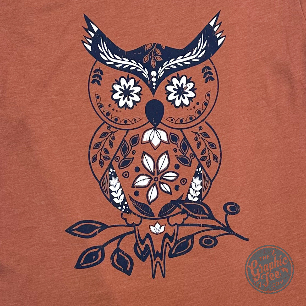 *WHOLESALE* Boho Owl Heather Autumn Short Sleeve Tee