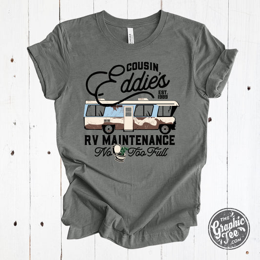*WHOLESALE* Cousin Eddie's RV Maintenance Deep Heather Short Sleeve Tee