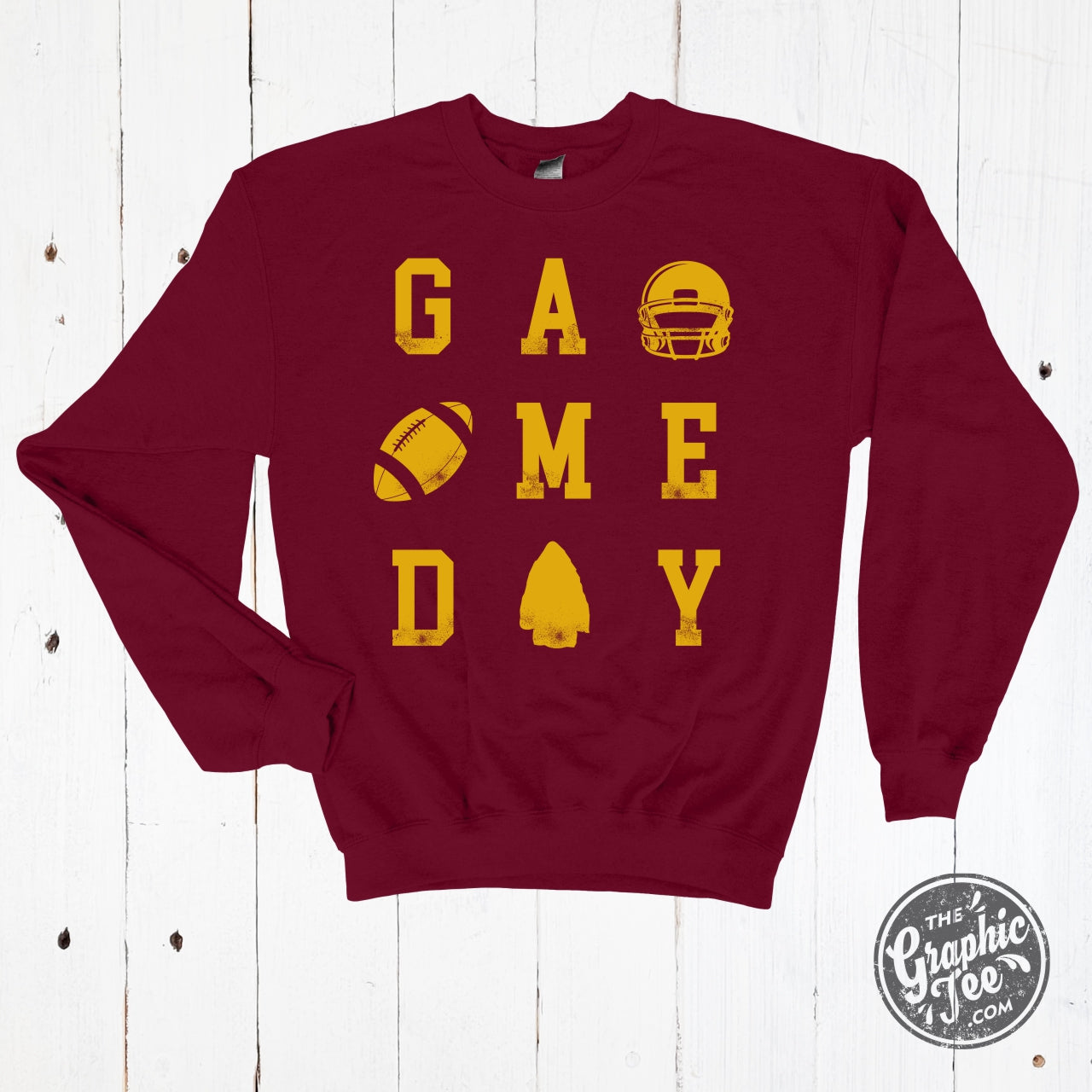 *WHOLESALE* GAME DAY KC Red and Gold Crewneck Sweatshirt