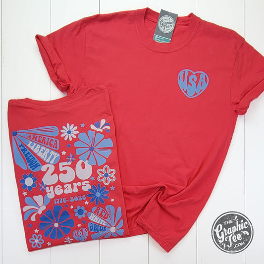 *WHOLESALE* Groovy 250 Years Paprika Pigment Dyed Tee