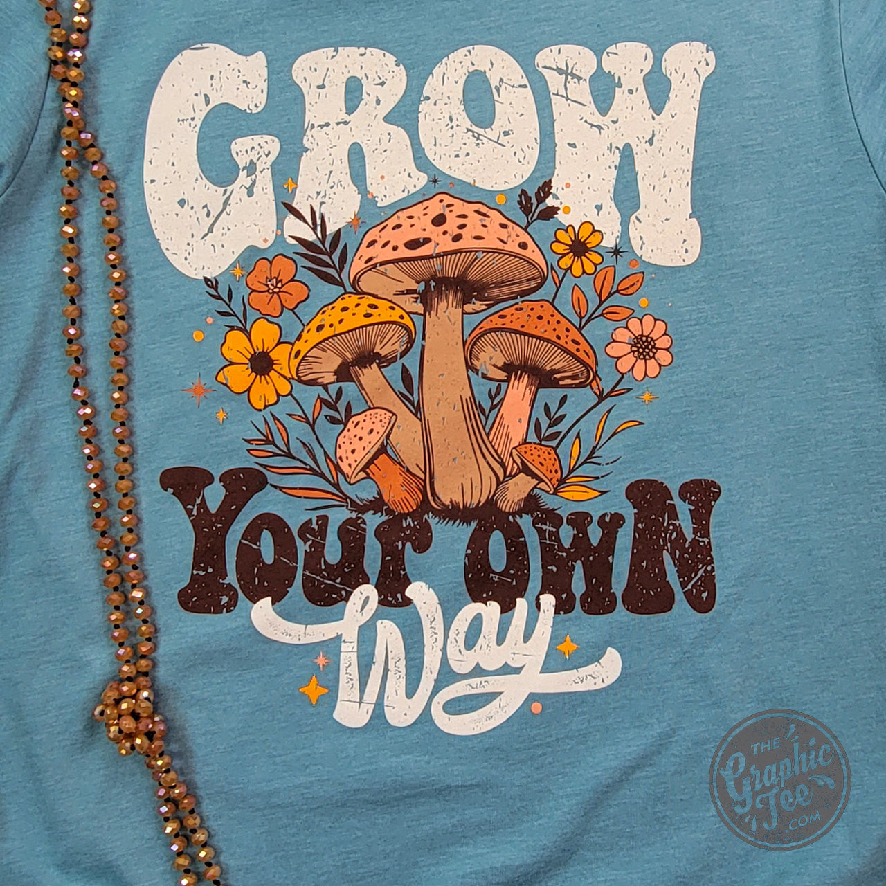 *WHOLESALE* Grow Your Own Way Heather Blue Lagoon Short Sleeve Tee