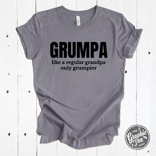 *WHOLESALE* Grumpa, Like a Regular Grandpa Only Grumpier - Heather Storm Tee