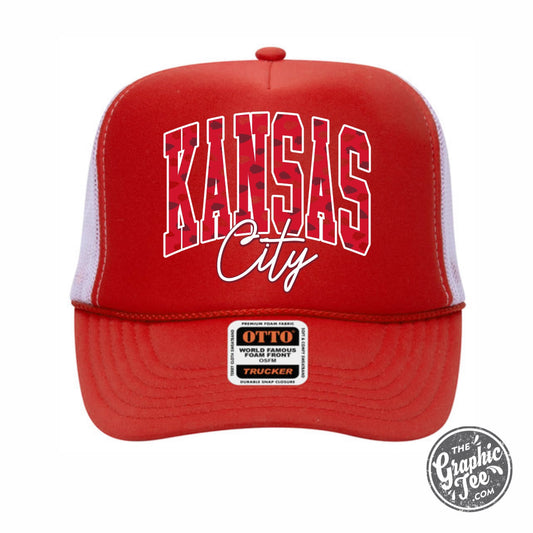 *WHOLESALE* Kansas City Arrowhead Camo Red and White Foam Trucker Cap