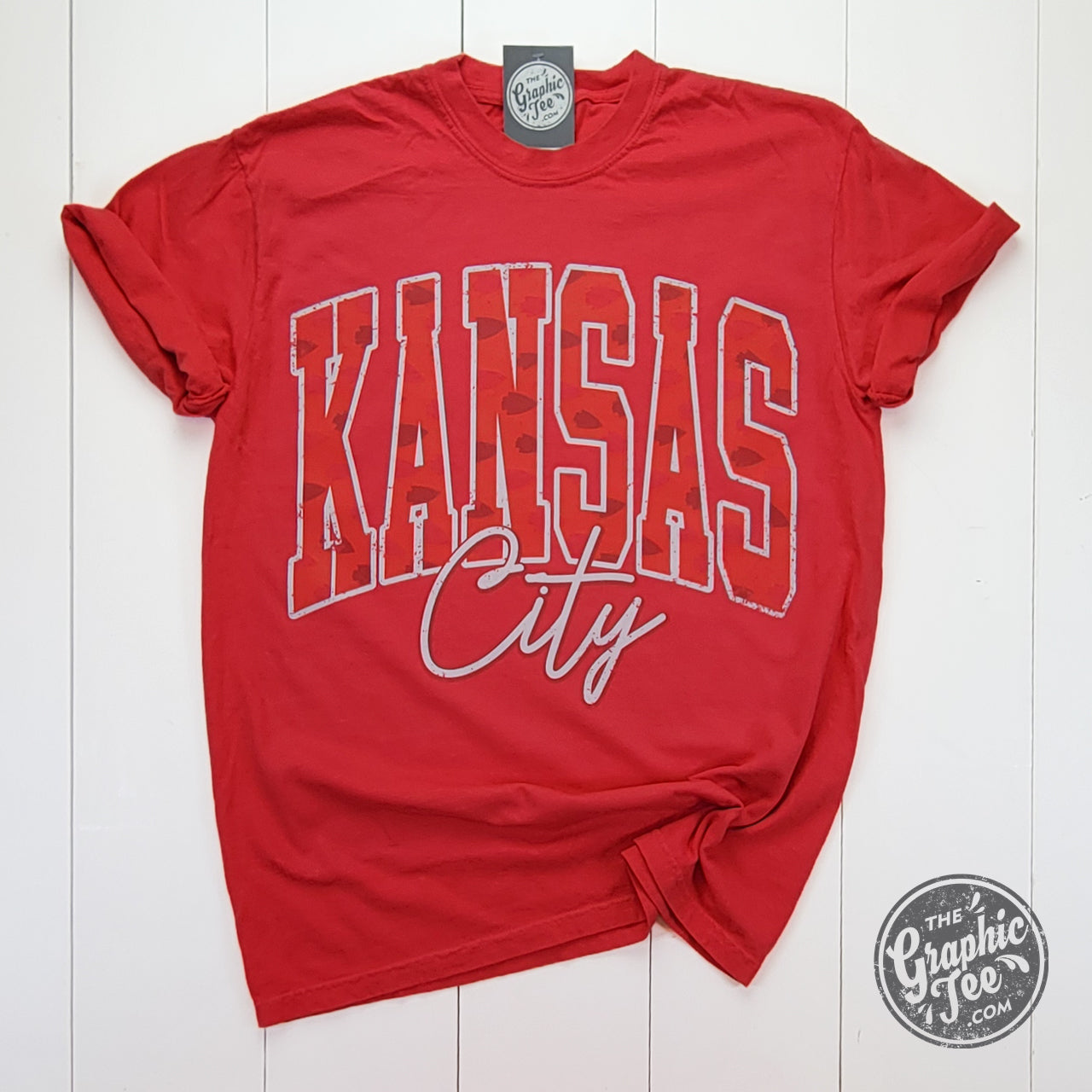 *WHOLESALE* Kansas City Arrowhead Camo Paprika Pigment Dyed Tee