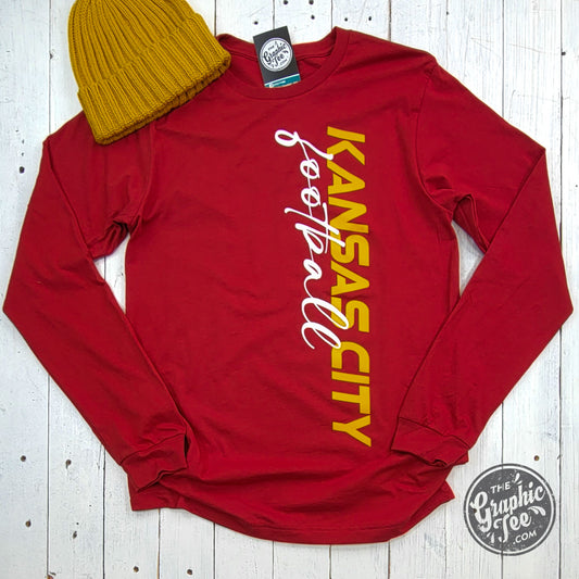 *WHOLESALE* Kansas City Football Side Print Long Sleeve Tee