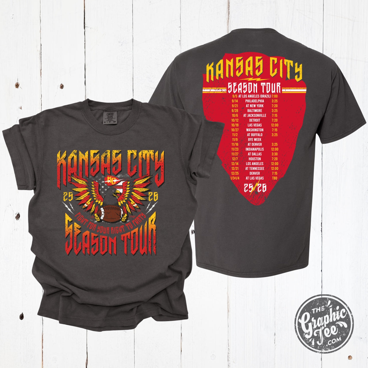 *WHOLESALE* Kansas City Season Tour Concert Comfort Wash Unisex Short Sleeve Tee