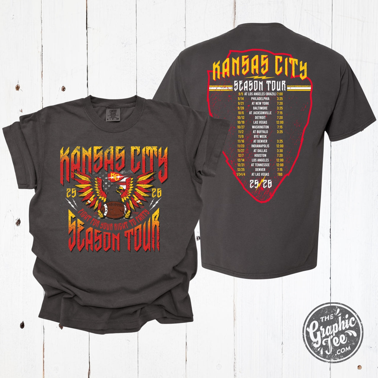 *WHOLESALE* Kansas City Season Tour Concert Comfort Wash Unisex Short Sleeve Tee