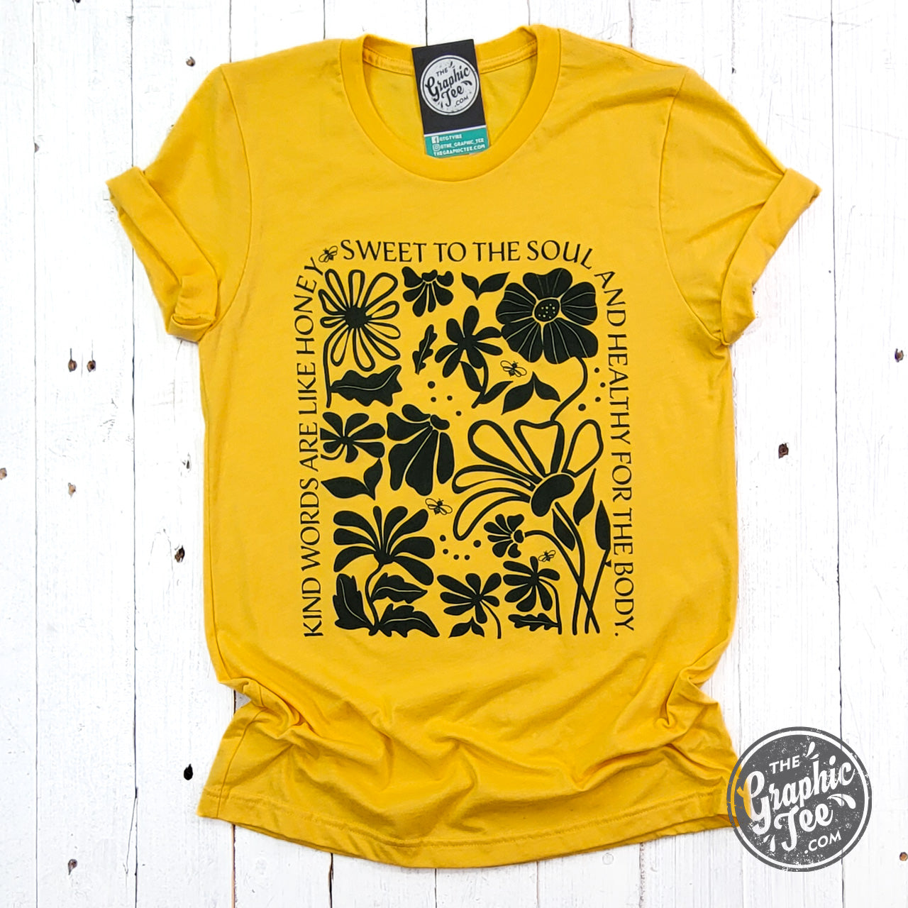 *WHOLESALE* Kind Words Heather Golden Yellow Short Sleeve Tee