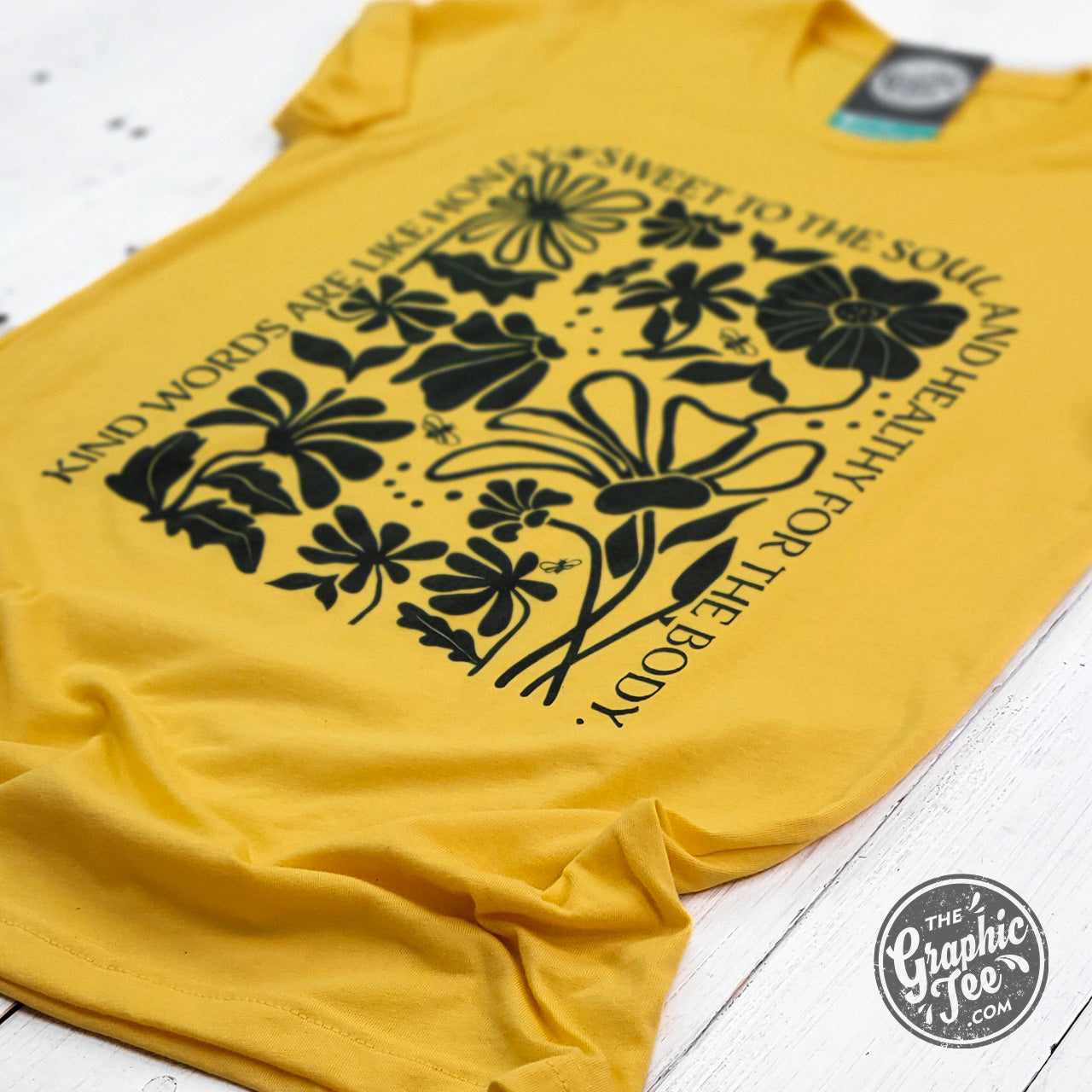 *WHOLESALE* Kind Words Heather Golden Yellow Short Sleeve Tee