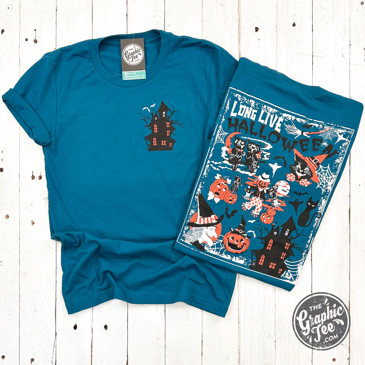 *WHOLESALE* Long Live Halloween Deep Teal Short Sleeve Tee