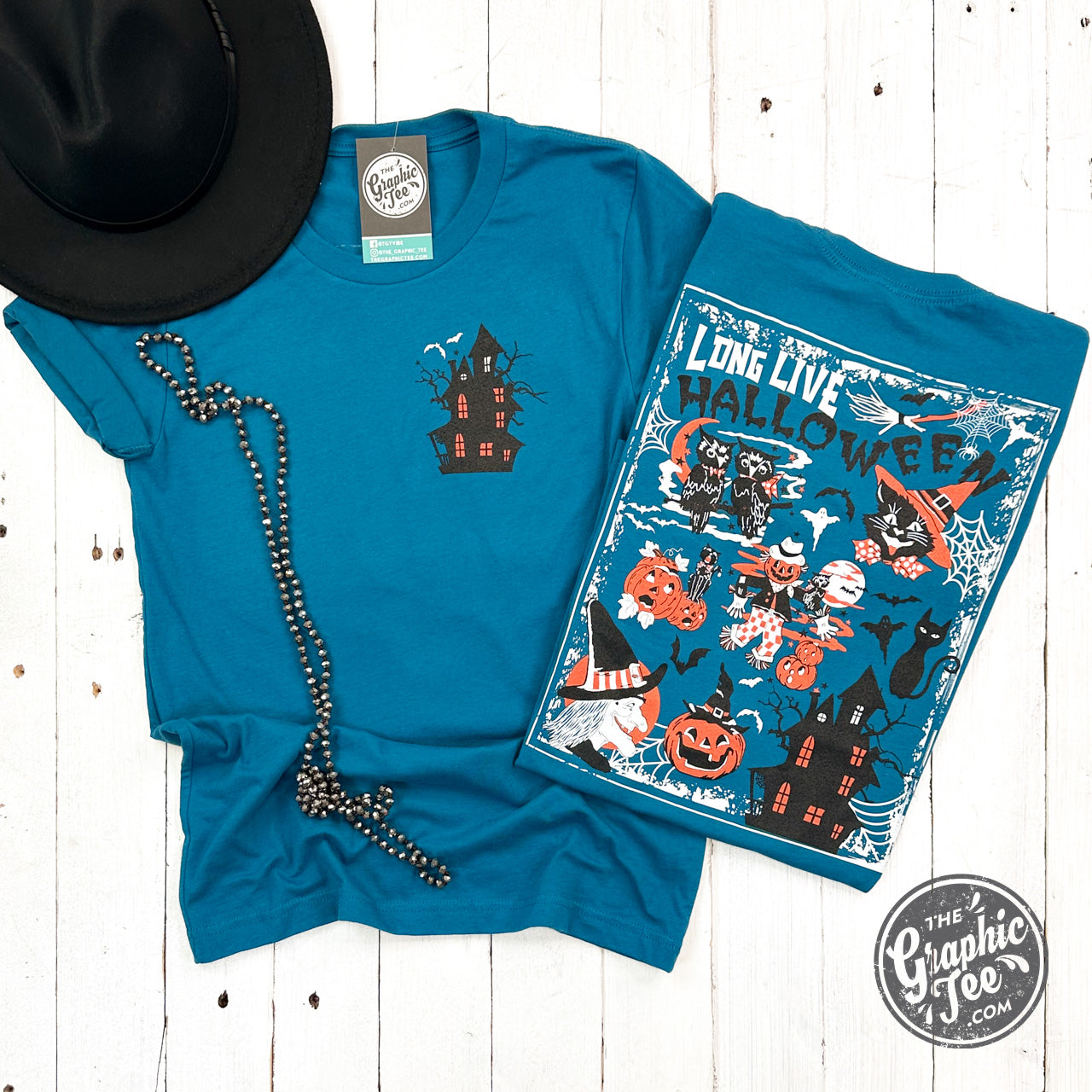 *WHOLESALE* Long Live Halloween Deep Teal Short Sleeve Tee