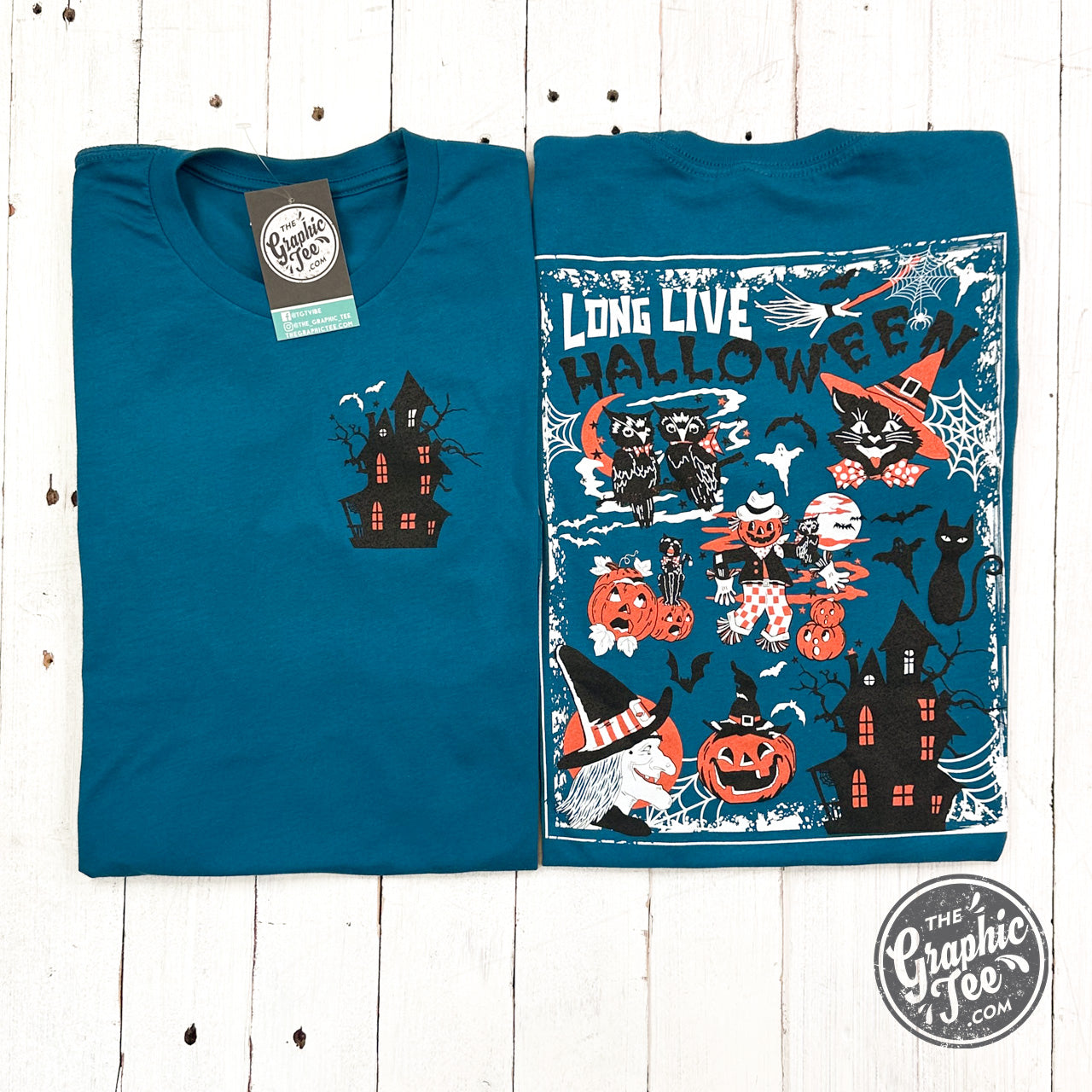 *WHOLESALE* Long Live Halloween Deep Teal Short Sleeve Tee