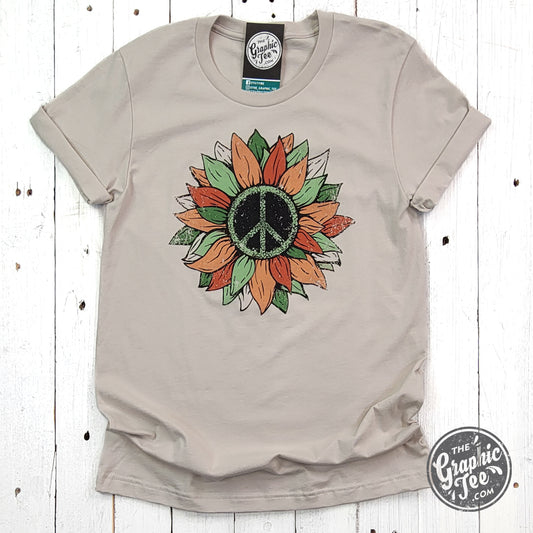 *WHOLESALE* Peace Sunflower Short Sleeve Tee