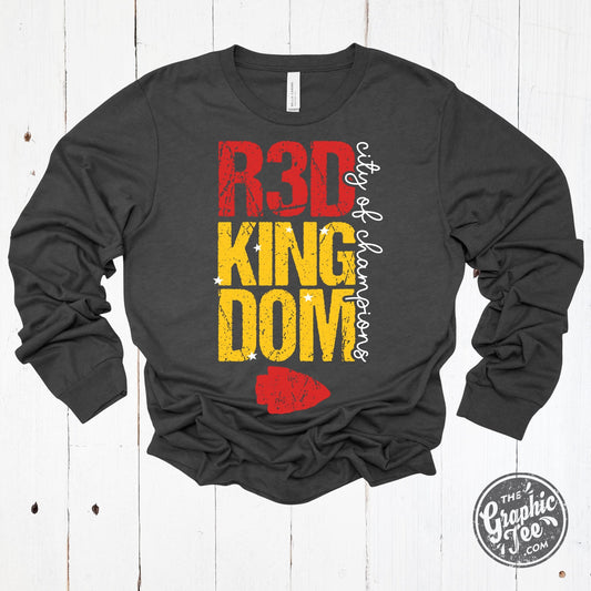 *WHOLESALE* R3D Kingdom - CIty Of Champions Dark Grey Heather Long Sleeve Tee