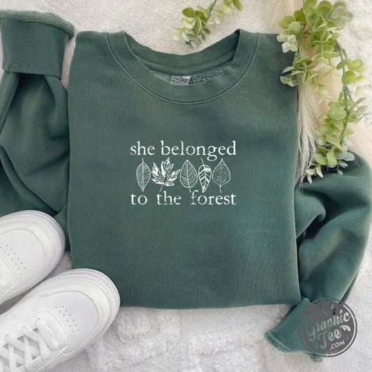 She Belonged To The Forest Pigment Dyed Alpine Green Crewneck Sweatshirt