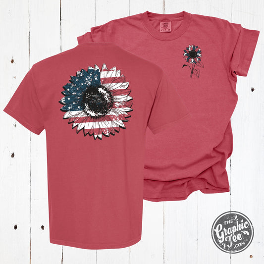 *WHOLESALE* Sunflower Flag Pigment Dyed Tee with Front and Back Print