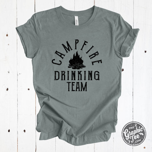 Campfire Drinking Team Heather Blue Storm Short Sleeve Tee - The Graphic Tee
