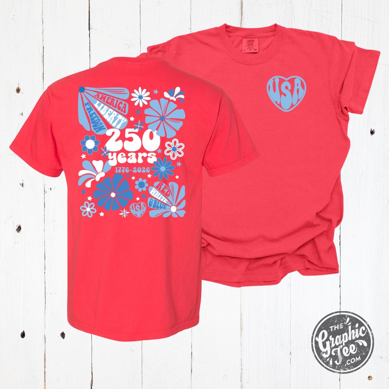 Groovy 250 Years Paprika Pigment Dyed Tee - The Graphic Tee