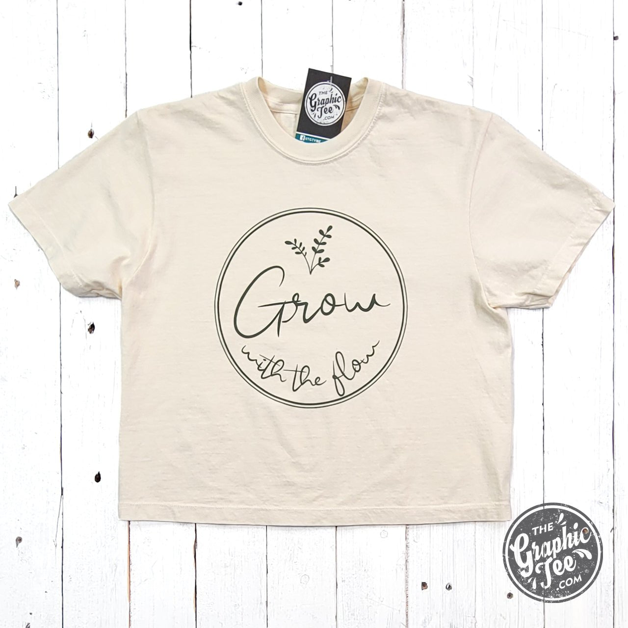 Grow with the Flow Ladies Waist Length Pigment Dyed Tee - The Graphic Tee