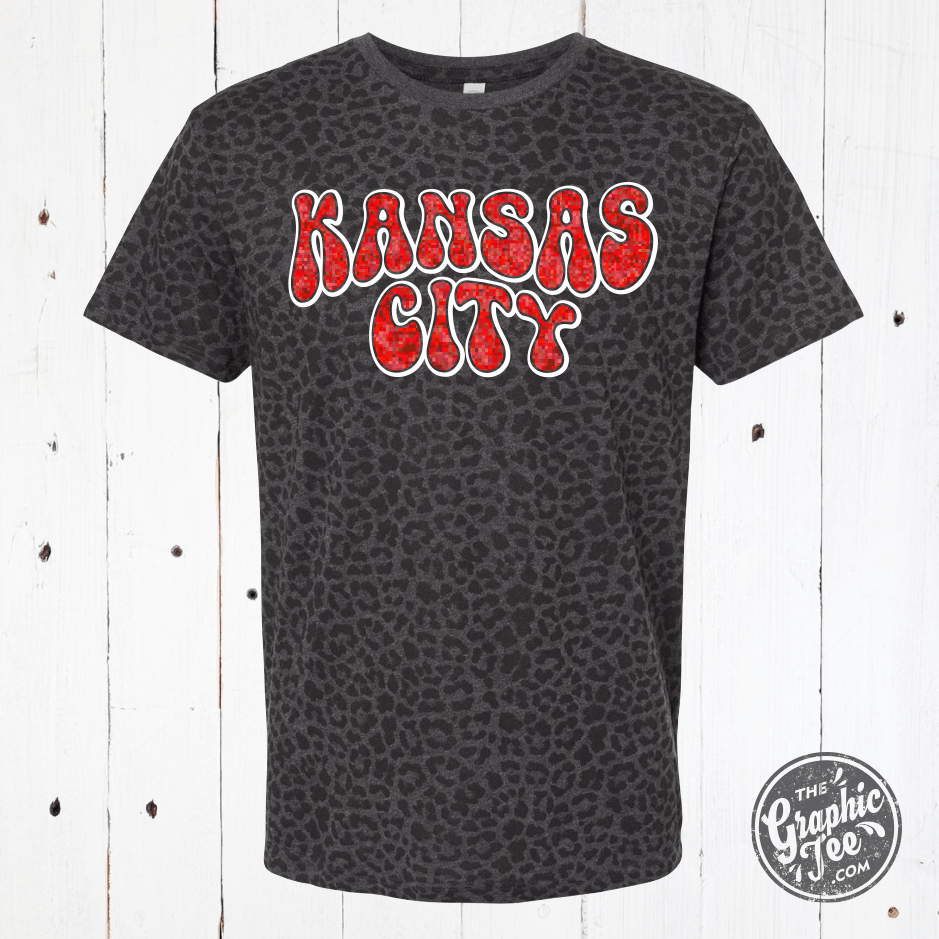 Kansas City Glitter Leopard Unisex Tee - The Graphic Tee