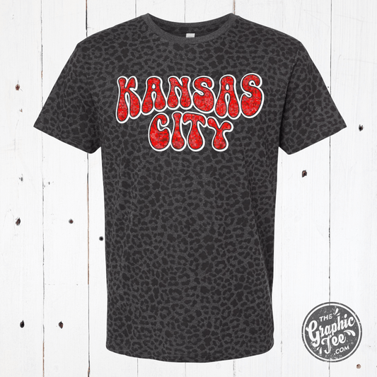 Kansas City Glitter Leopard Unisex Tee - The Graphic Tee