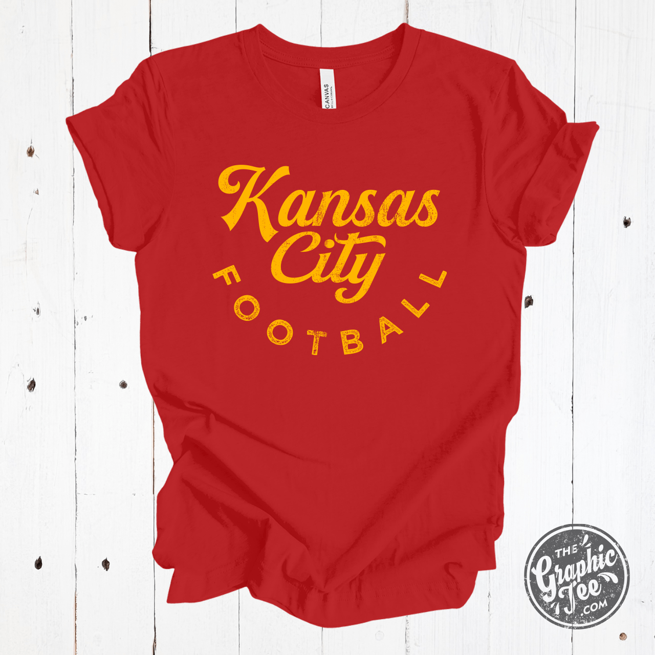 YOUTH Kansas City Football Red and Gold Short Sleeve Tee - The Graphic Tee