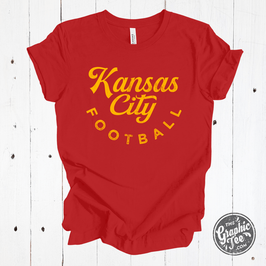 YOUTH Kansas City Football Red and Gold Short Sleeve Tee - The Graphic Tee