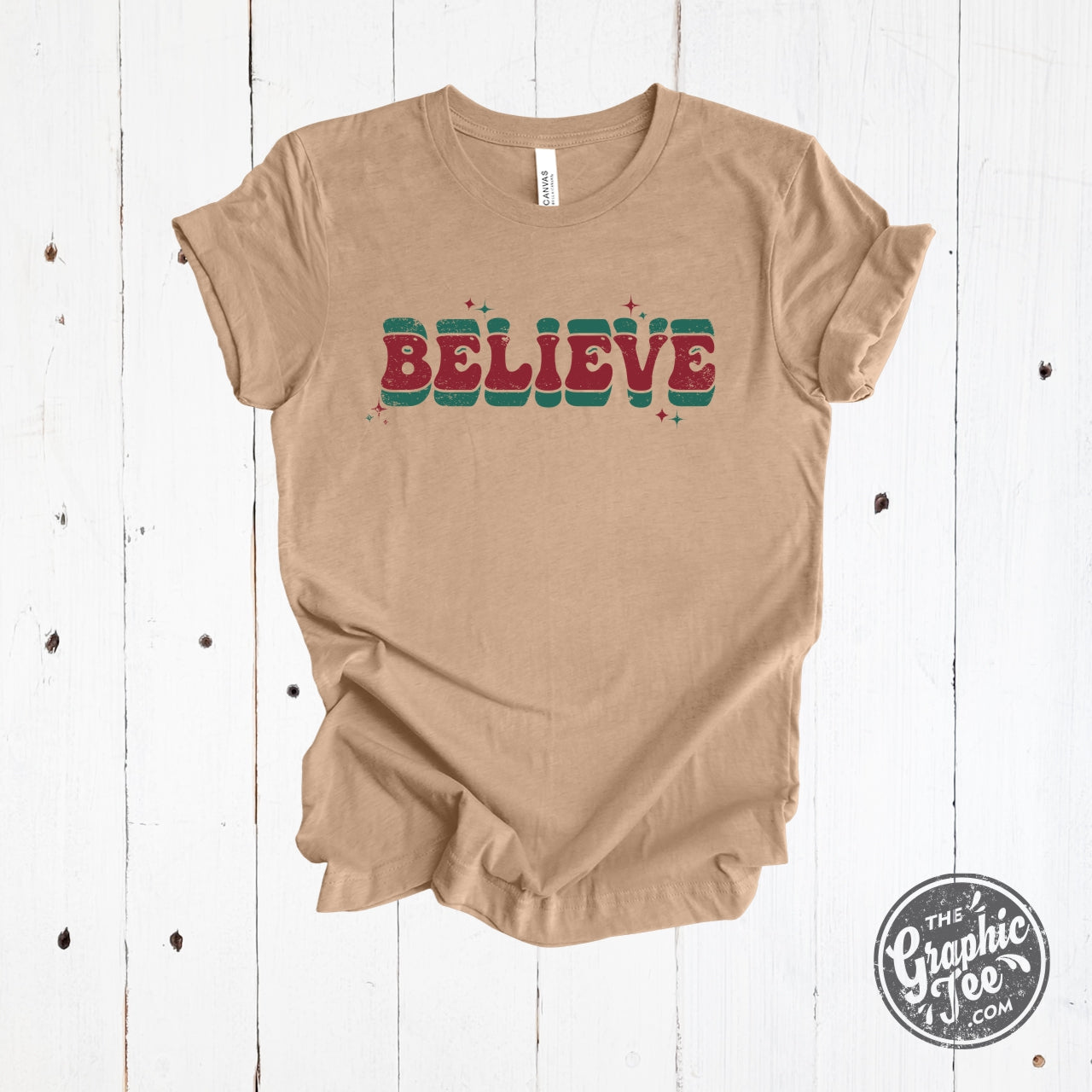 *WHOLESALE* Believe Heather Tan Unisex Short Sleeve Tee